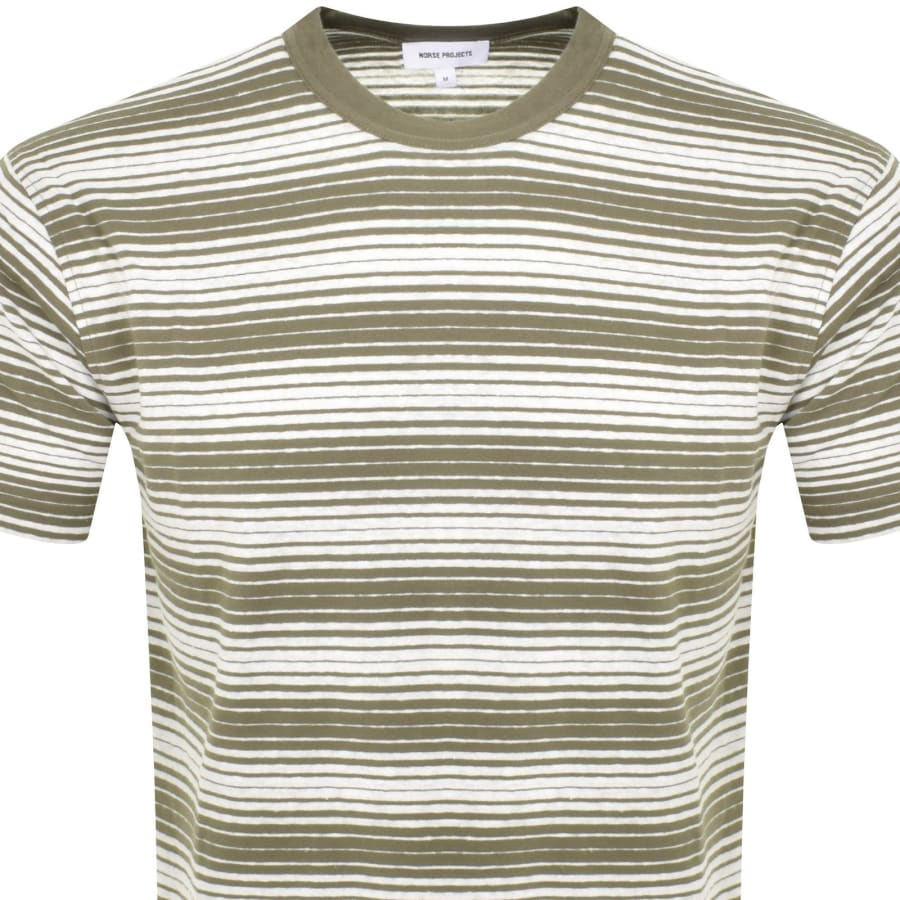 Norse Projects Johannes Space Stripe T Shirt Green